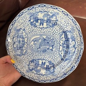 Adams blue & white bone china plate